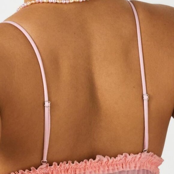 NWT UO Out From Under Dryad Pink Tulle Babydoll Cami - Picture 4 of 6